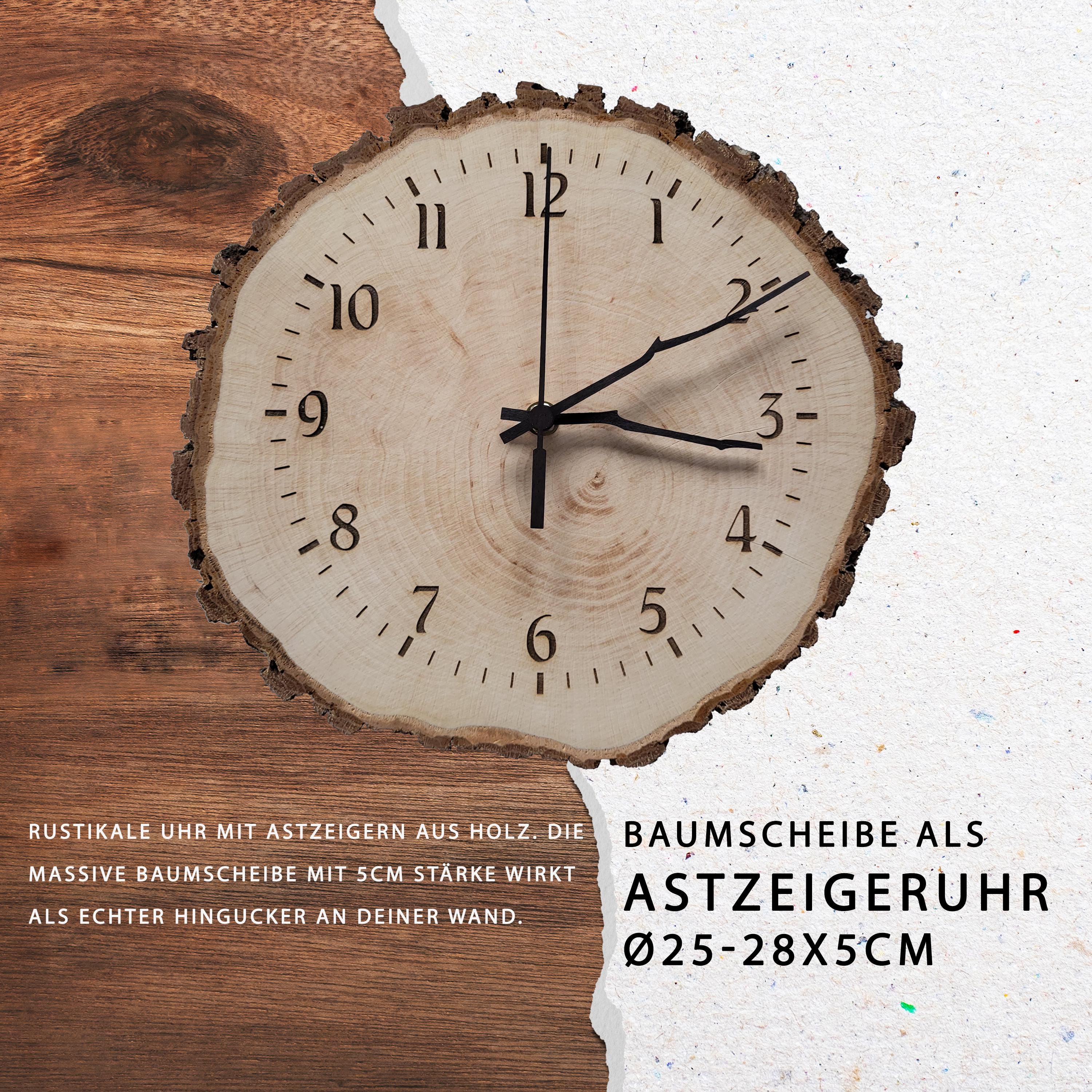 Wanduhr Selber Bauen Wanduhr Aus Holzscheibe Rustikale Holzuhr Aus
