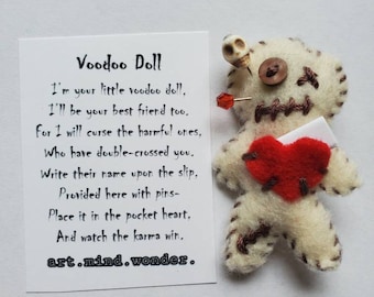 Tiny Treasures: Voodoo Doll With Pins and Poem