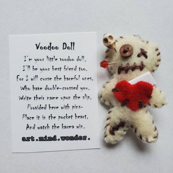 Tiny Treasures: Voodoo Doll With Pins and Poem