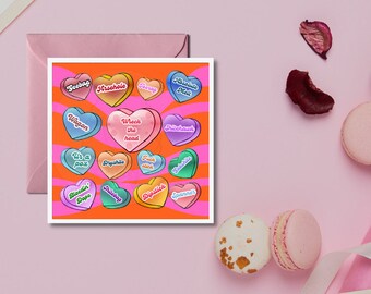 Loon Kaboon Lewd Love Hearts Card | Hand Illustrated And Hand Lettered Greeting Card