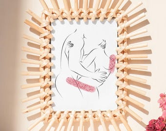 Impresión artística de pareja sensual, decoración de pared para dormitorio (descarga digital)