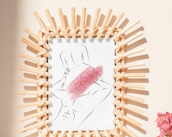 DESCARGA DIGITAL, Arte mural sensual para dormitorio, Arte lineal de parejas, Arte sensual de pareja, Pintura abstracta, Arte imprimible de parejas tomándose de la mano