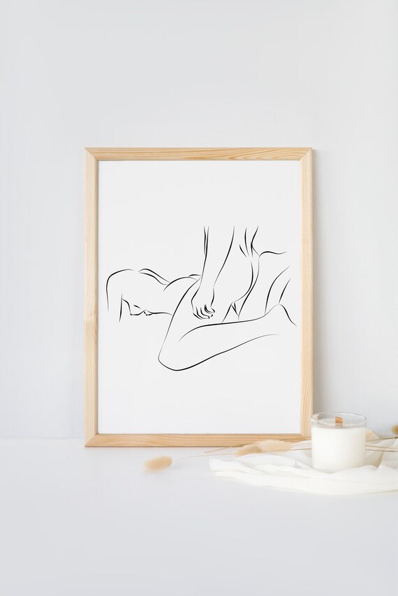 DIGITAL DOWNLOAD Sensual Bedroom Wall Art Erotic Line Art  