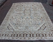 7x10 Antique Persian Rug,Earth Tones ,Area Rug,Neutral Rug,Farmhouse Decor,Boho Decor,Wool Rug,Rug for Living Room, One of a Kind , 7 39 1x10 39 1