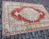 4 39 3x6 39 5 beige red oriental design small size Turkish Anatolian bordered geometric gorgeous rug for living kitchen and entry gift for her