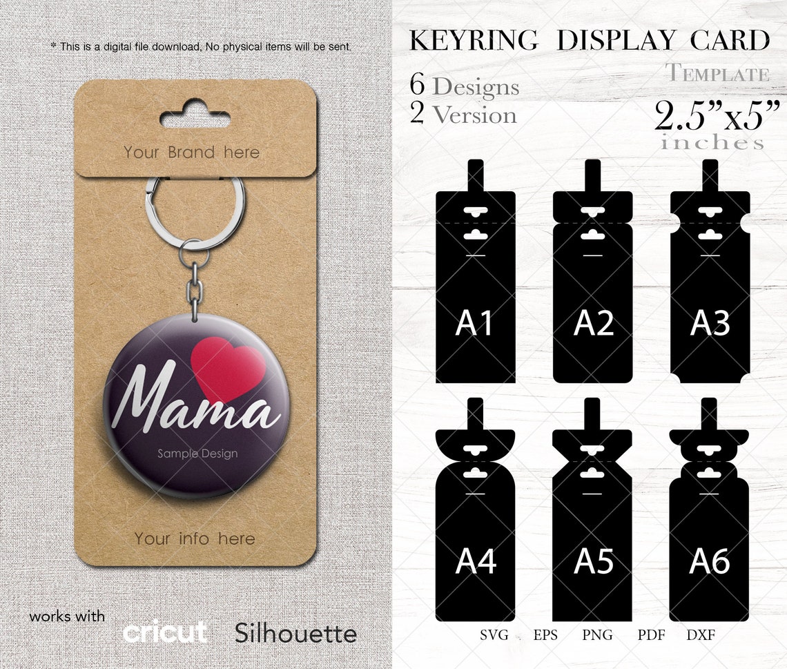 6x2 Keyring Display Card Svg 2.5x5 Keychain - Etsy UK