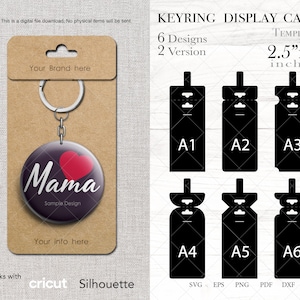 6 x 2 sleutelhanger weergavekaart svg 2,5 "x 5", sleutelhanger weergavekaart svg, vormen PNG DXF pdf eps-bestanden voor de Cricut en Silhouette, direct downloaden