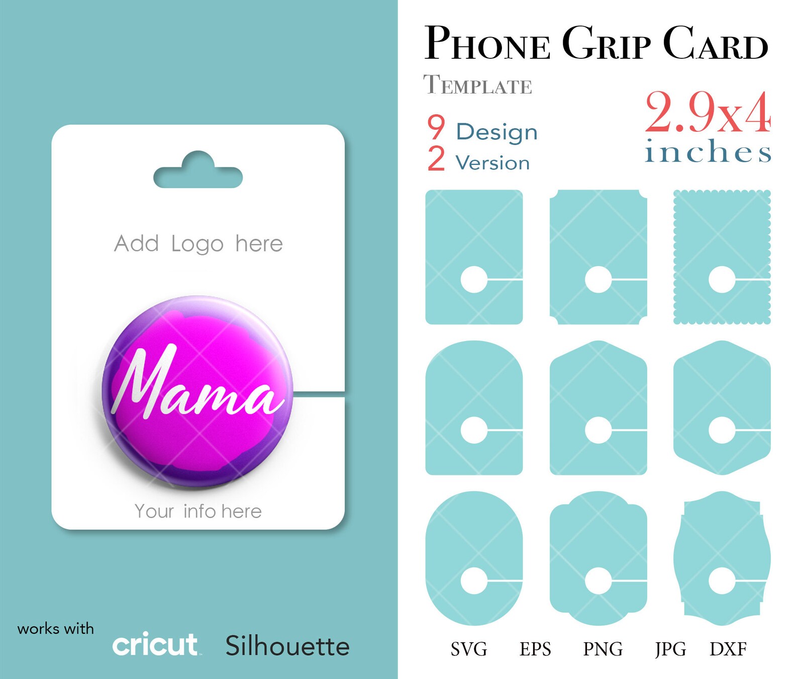 18 Phone Grip Display Card Svg 2.9x4 Phone Grip Etsy