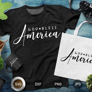 Dios bendiga a Estados Unidos, 4 de julio svg, Estados Unidos svg, Formas svg png eps dxf Archivos para Cricut y Silhouette, Descarga instantánea para imprimir
