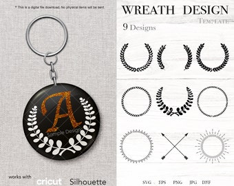 Wreath Designs SVG: 9 Floral Frame Templates (Digital Download)