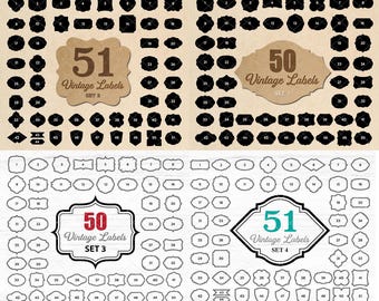 Vintage Labels SVG Bundle: Tag, Banner & Badge Shapes (Instant Download)