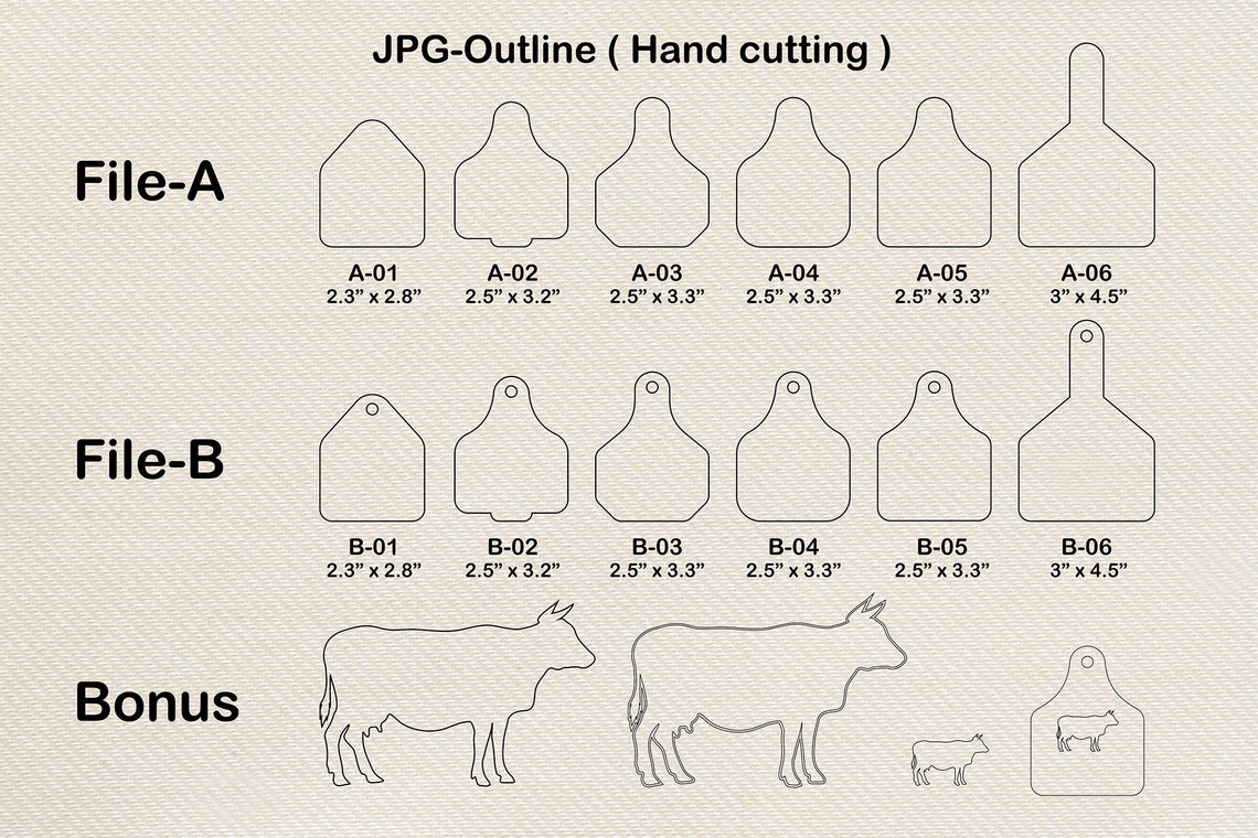 16 Cow Ear Tags template SVG Cow Ear Tags Keychain svg png Etsy
