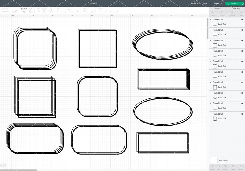 10 Geometric Frame Svg Double Frame svg Rectangle border | Etsy