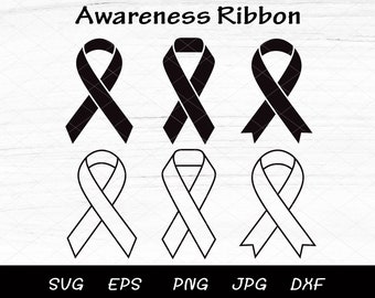 Awareness Ribbon SVG: Cancer Ribbon & Caduceus Symbol (Digital Download)