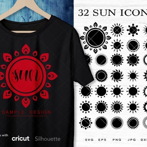 Sun icons SVG, Sun sublimation ,Sun shapes svg png eps dxf jpg Files for Cricut and Silhouette, Easy Cut, Instant Download for print