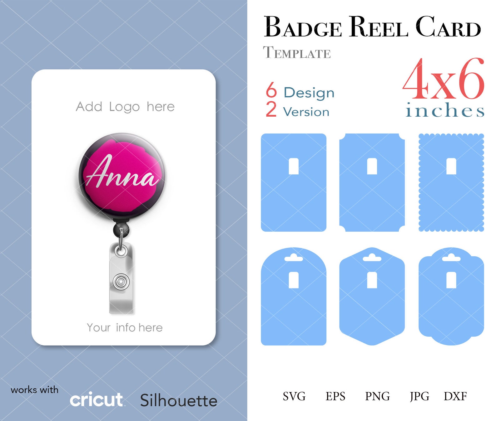 12 Badge Reel Display Card 4x6 Badge Reel Etsy