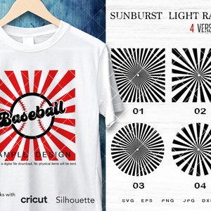 Sunburst Light Rays SVG, Sunshine svg ,Shapes svg png eps dxf jpg Files for Cricut and Silhouette, Easy Cut, Instant Download for print