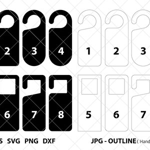 Door Hanger Template 3.5"x8.5"(set1), Door Tag, Shapes Svg Png Eps Dxf ...