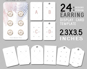 24 Earring Display Card Template 2.3x3.5 Graphic by Paperboxshop · Creative  Fabrica