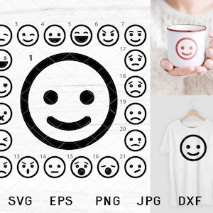 Sorriso svg Smiley Face Bundle Smiley svg fofo smiley smile arquivos de corte smile ícones svg smile vetor smiley arquivos de corte Smiley cricut corte