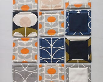 Handmade Coasters made with Scandinavian style Fabrics FREE UK POSTAGE *Pack Of 2*