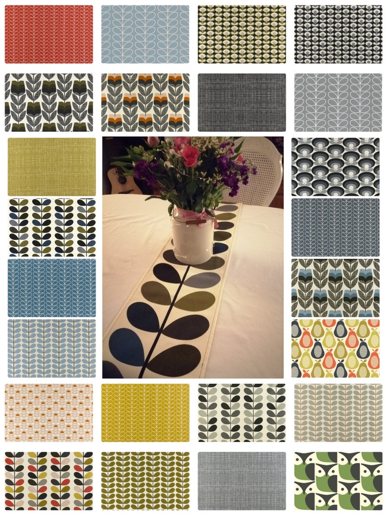 Handmade Table Runners made with Orla Kiely Fabrics Made to Etsy