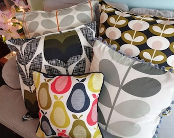 Custom handmade Cushion covers Scandinavian style fabrics choice of size and finish