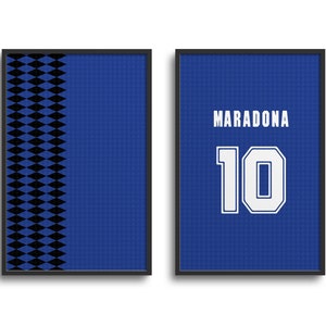 Argentina Albiceleste 1994 Football WC Away Kit Print | Poster Wall Art, Football, Personalised Gift, Birthday Gift, Father&#39;s Day Gift