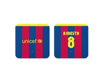 Barcelonas hemmamatchunderlägg 2010-11 | Ölunderlägg i keramik | Fotbollsfanpresent | Födelsedagspresent | Fars dag-present