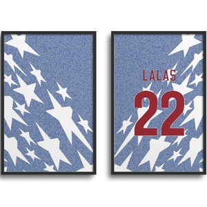 USA Red, White and Blue 1994 Football WC Away Kit Print | Poster Wall Art, Football, Personalised Gift, Birthday Gift, Father&#39;s Day Gift