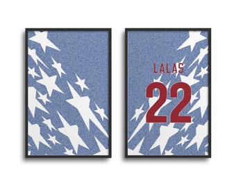 USA Red, White and Blue 1994 Football WC Away Kit Print | Poster Wall Art, Football, Personalised Gift, Birthday Gift, Father's Day Gift