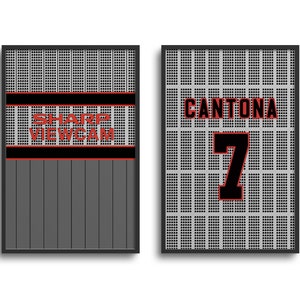Manchester Red Devils 1995-96 Away Kit Print | Poster Wall Art, Football, Personalised Gift, Birthday Gift, Father's Day Gift