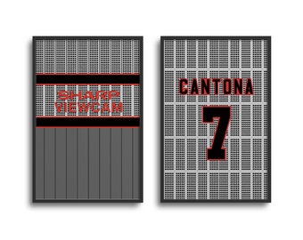 Manchester Red Devils 1995-96 Away Kit Print | Poster Wall Art, Football, Personalised Gift, Birthday Gift, Father's Day Gift