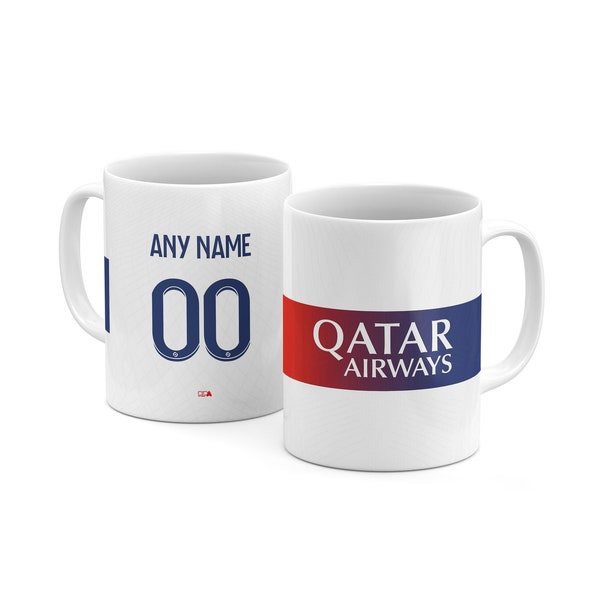 Tasses du kit domicile Paris 2023-24 | Tasse de fan de football | Cadeau d'anniversaire | Cadeau de football | Tasse à café en céramique | Cadeau d'anniversaire