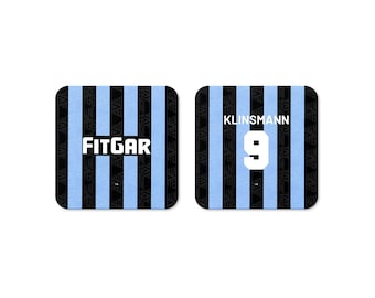 Inter 1991-92 Hemmatröja med underlägg | Ölunderlägg i keramik | Fotbollsfanpresent | Födelsedagspresent | Fars dag-present