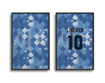England England 1990 Fotbolls-VM Tredjeställ Tryck | Väggkonstposter, Fotboll, Personlig Gåva, Födelsedagspresent, Fars Dag-present