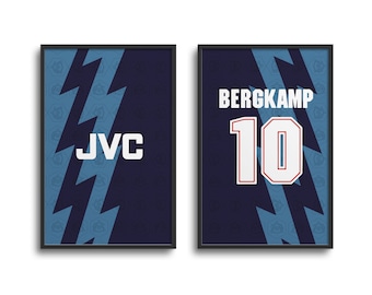 North London Gunners 1995-96 Away Kit Print | Poster Wall Art, Football, Personalised Gift, Birthday Gift, Father&#39;s Day Gift