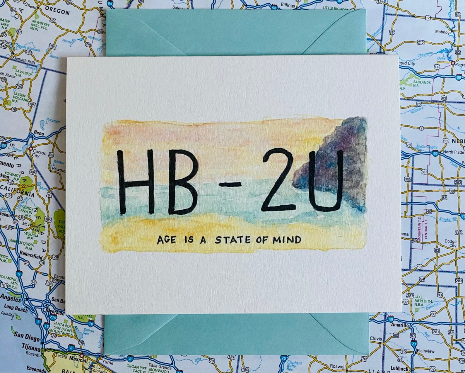 Birthday license plate card Etsy