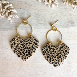 LEOPARD EARRINGS | Leopard Clay Earrings | Polymer Clay Earrings | Cheetah Print Earrings | Handmade | Hypoallergenic | Fall Earrings