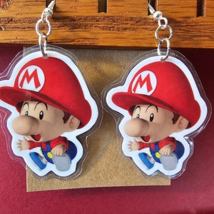 Baby Mario Dangle Earrings (Super Mario Bros)