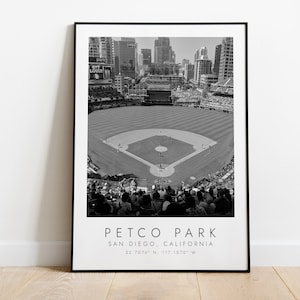 PETCO PARK San Diego Padres | Print for Baseball Lovers | black and white art | Coordinates Print