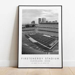 FIRSTENERGY STADIUM Cleveland Browns | Print for Football Lovers | black and white art | Coordinates Print