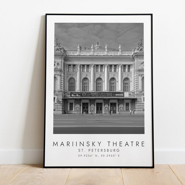 MARIINSKY THEATER St Petersburg | Print for Theatre Lovers | black and white art | Coordinates Print