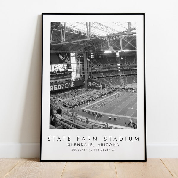 STATE FARM STADIUM Arizona Cardinals | Print for Football Lovers | black and white art | Coordinates Print