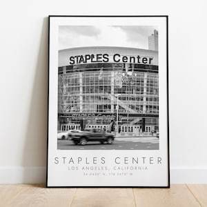 STAPLES CENTER Lakers Clippers | Print for Basketball Lovers | black and white art | Coordinates Print image 1