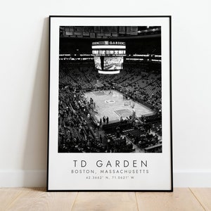 TD GARDEN Boston Celtics | Print for Basketball Lovers | black and white art | Coordinates Print