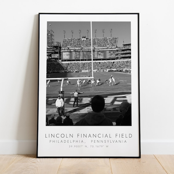 LINCOLN FINANCIAL FIELD Philadelphia Eagles | Print for Football Lovers | black and white art | Coordinates Print