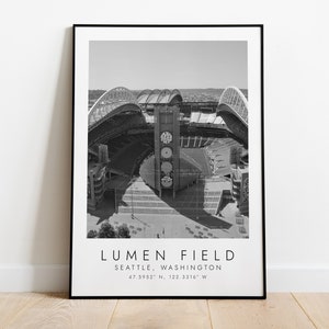 LUMENFELD Settleball Seahawks | Poster für Fußballliebhaber | schwarz weiß Kunst | Koordinaten Print