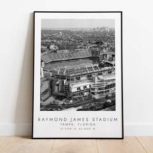 RAYMOND JAMES STADIUM Tampa Bay Buccaneers | Print for Football Lovers | black and white art | Coordinates Print