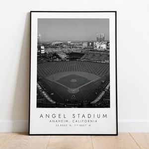 ANGEL STADIUM LA Angels | Print for Baseball Lovers | black and white art | Coordinates Print